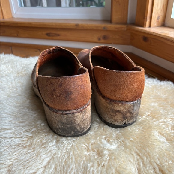 Antique Handmade Leather Clogs - Picture 7 of 15